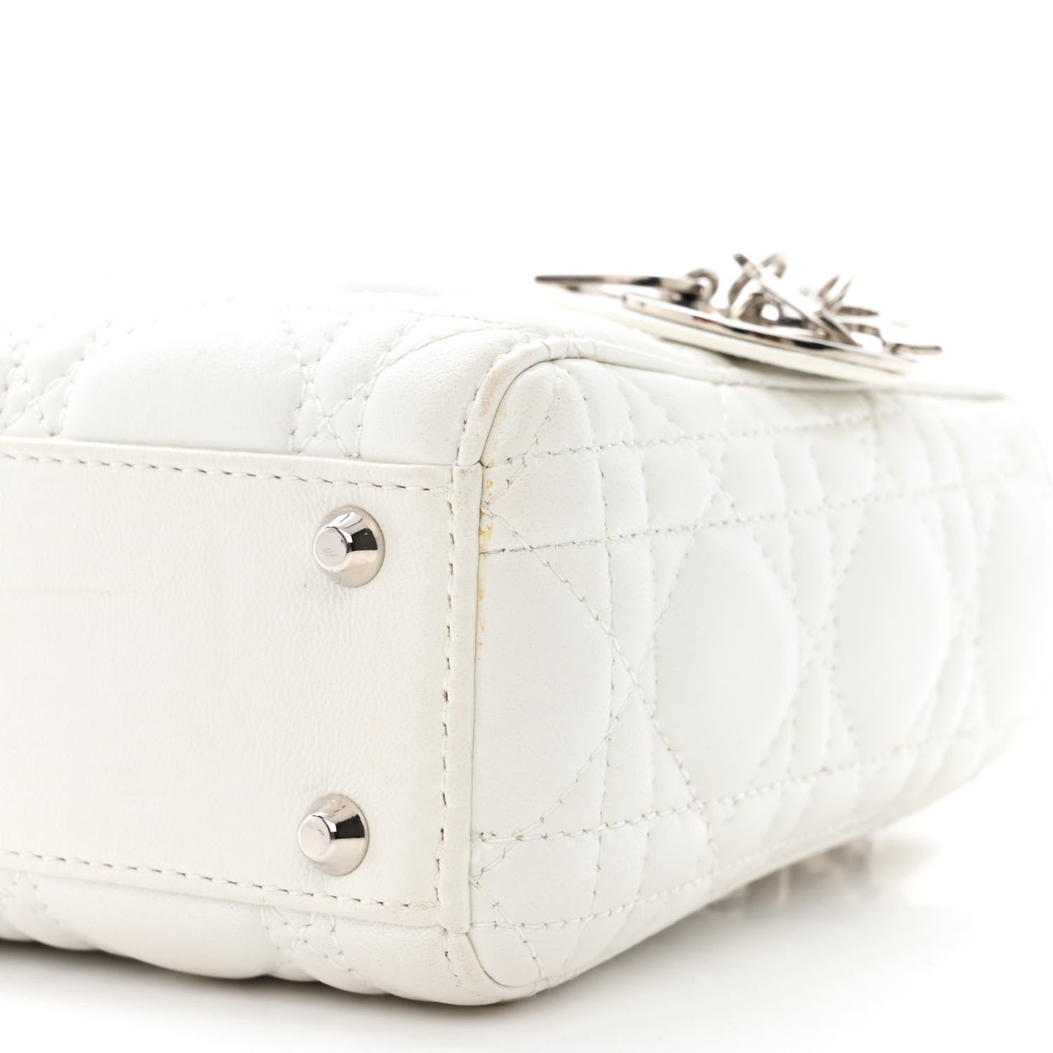 Christian Dior Lambskin Cannage Mini Lady Dior White 10 of 15