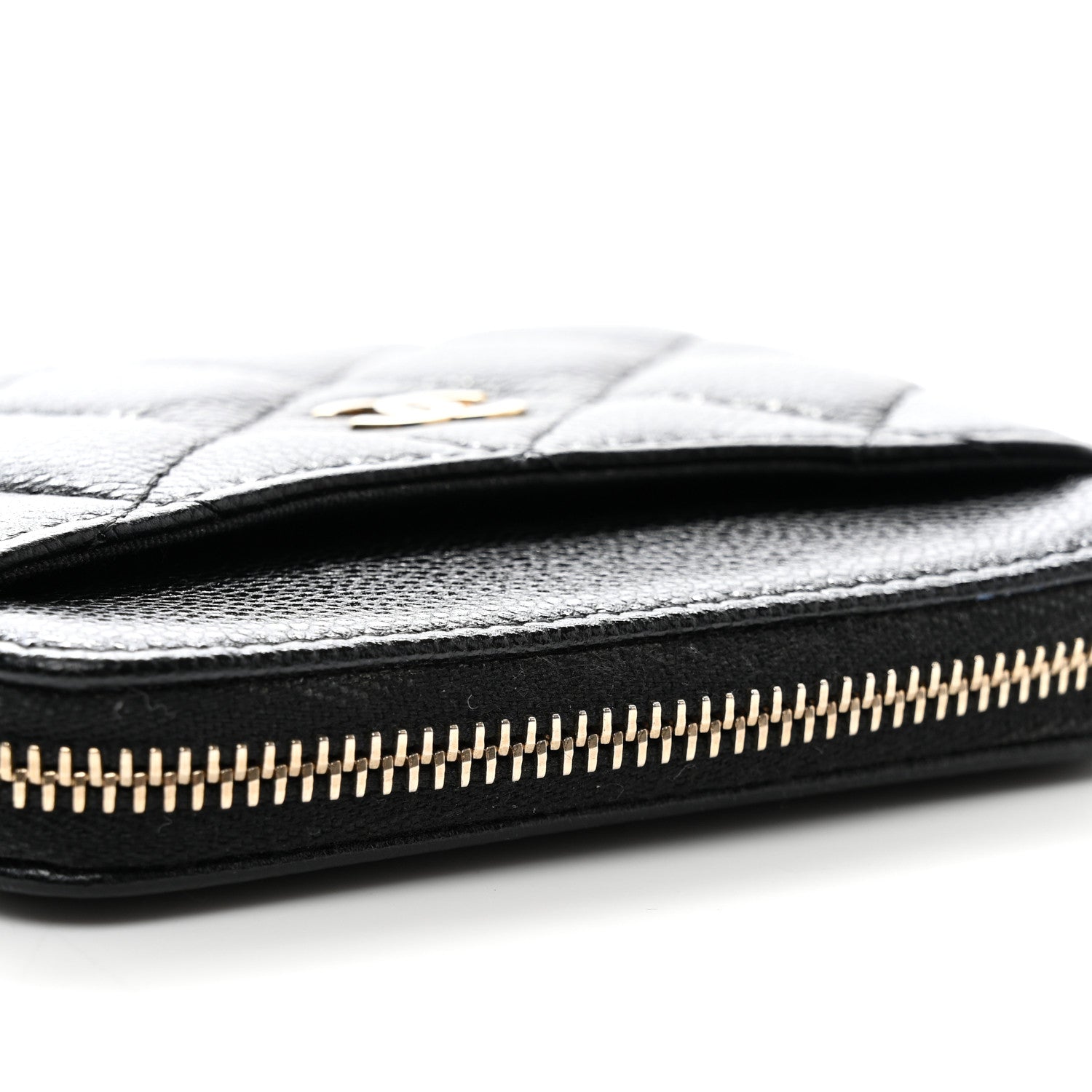 Chanel Caviar Quilted Zip Card Holder Wallet Black 8 of 8