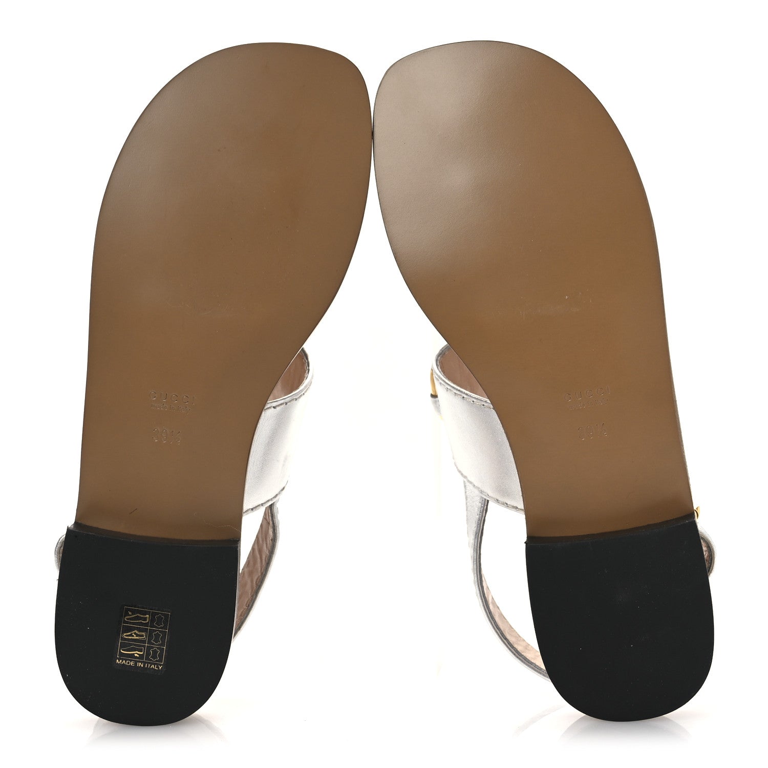 Gucci Nappa Charlotte Horsebit Thong Sandals 39.5 Silver 7 of 12