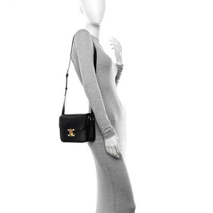 Celine Shiny Calfskin Medium Triomphe Black 2 of 15