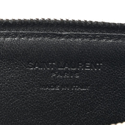 Saint Laurent Grained Calfskin Zip Pouch Tech Card Holder Black 6 of 8