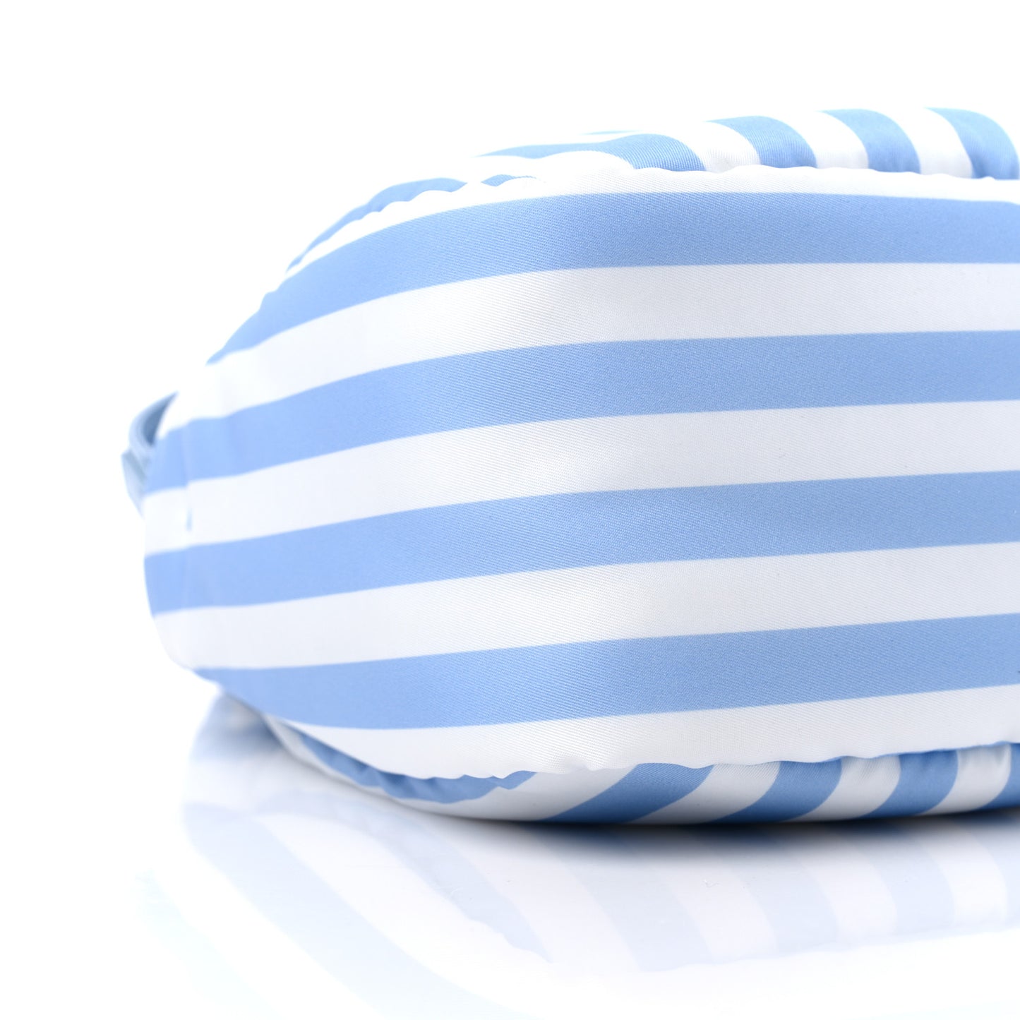 Re-Nylon Soft Padded Striped Small Double Handled Shoulder Bag Celeste