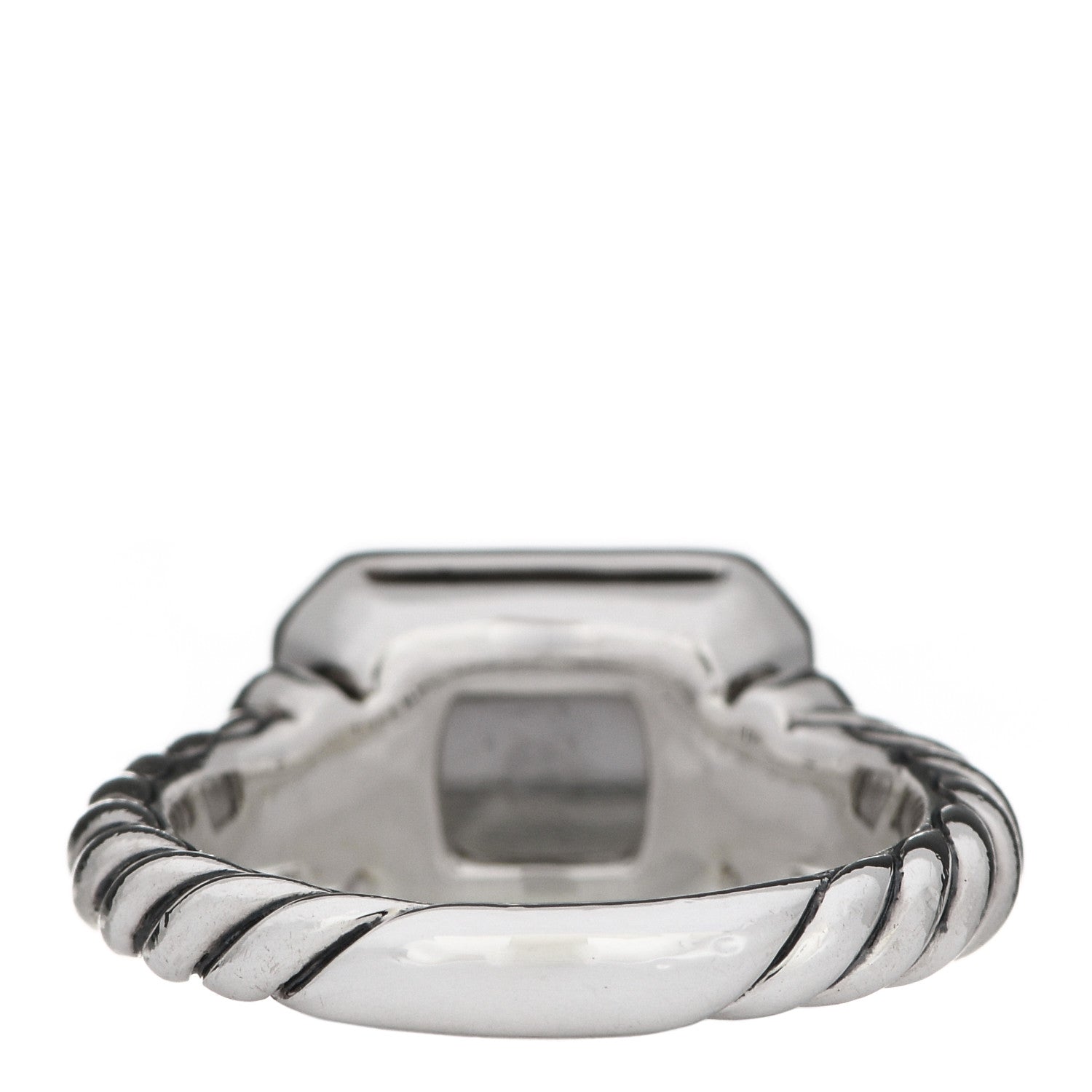 David Yurman Sterling Silver Diamond Prasiolite 8.5mm Novella Ring 52 6 4 of 6