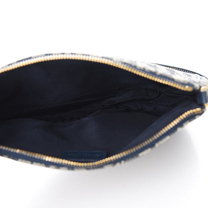 Christian Dior Monogram Mini Saddle Pochette Navy 4 of 9