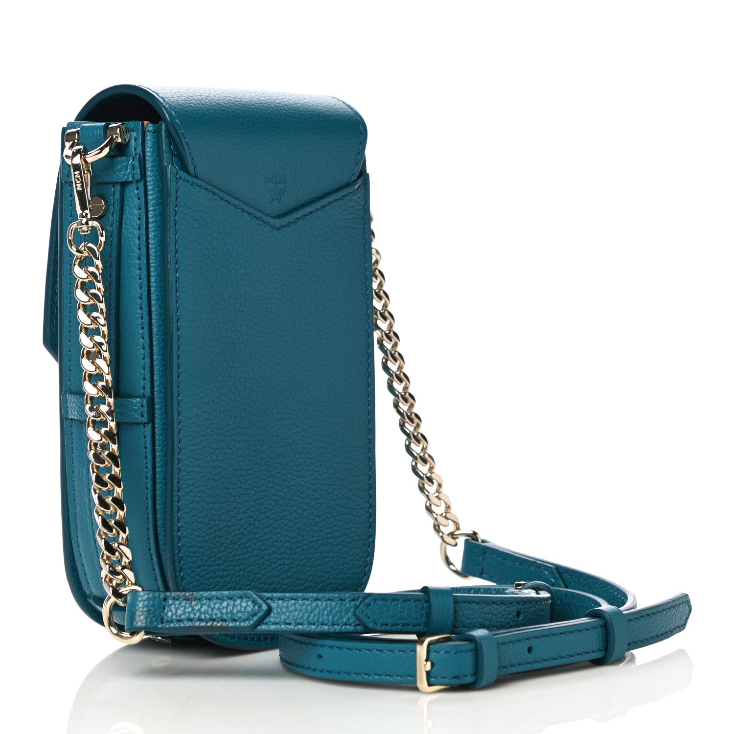 MCM Calfskin X-Mini Patricia Crossbody Deep Lagoon 3 of 8