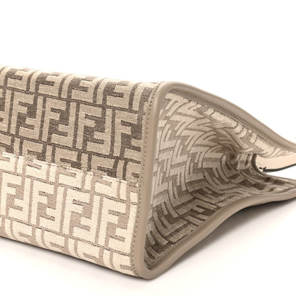 Fendi Chenille Vitello Cher FF Medium Fendi Sunshine Shopper Tote Tortora 9 of 10