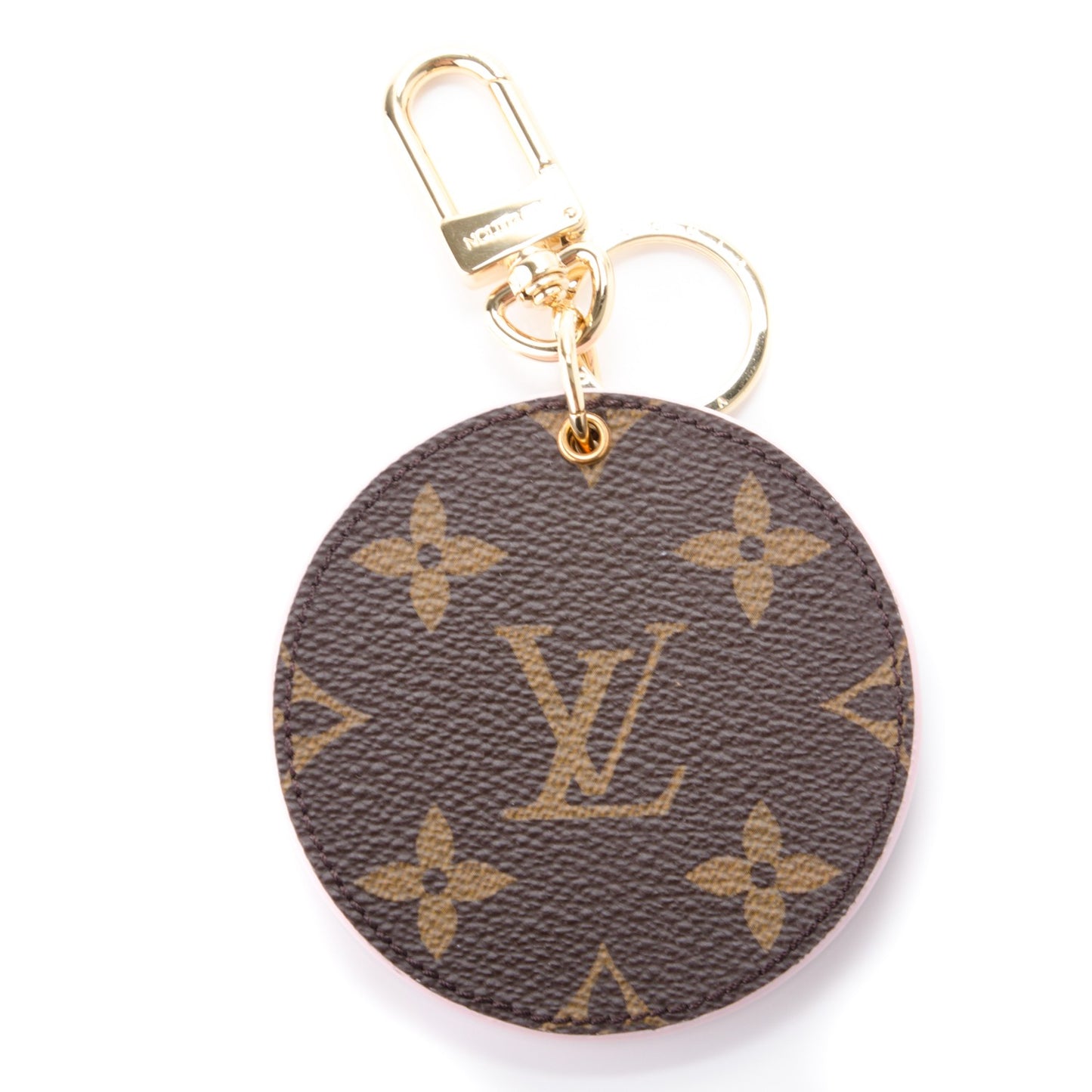 Monogram LV Mirror Bag Charm Key Holder Rose Ballerine