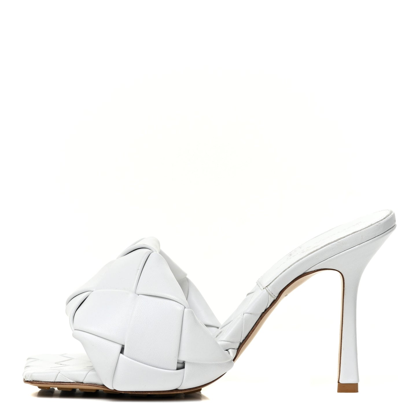 Nappa Maxi Intrecciato Lido Mule Sandals 37 Optic White