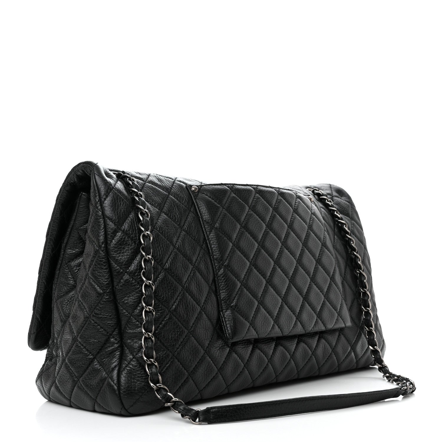 Chanel Calfskin Quilted XXL Travel Flap Bag Black 3 of 10