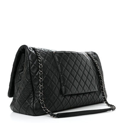 Chanel Calfskin Quilted XXL Travel Flap Bag Black 3 of 10
