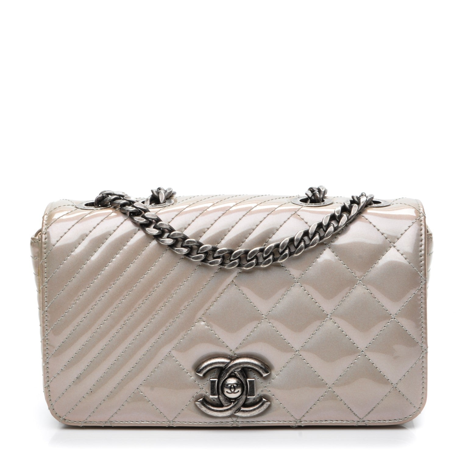 Chanel Patent Quilted Small Coco Boy Flap Light Gold 1 of 7