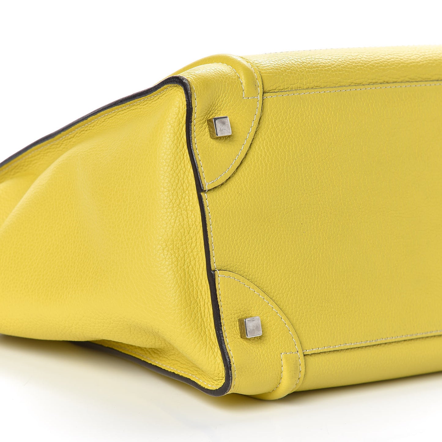 Drummed Calfskin Mini Luggage Chartreuse