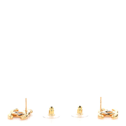 Chanel Crystal Wheat CC Earrings Gold 3 of 5