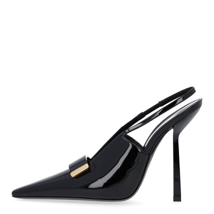 Saint Laurent Vernice Grupy Madame 115mm Slingback Pumps 37 Black 1 of 11