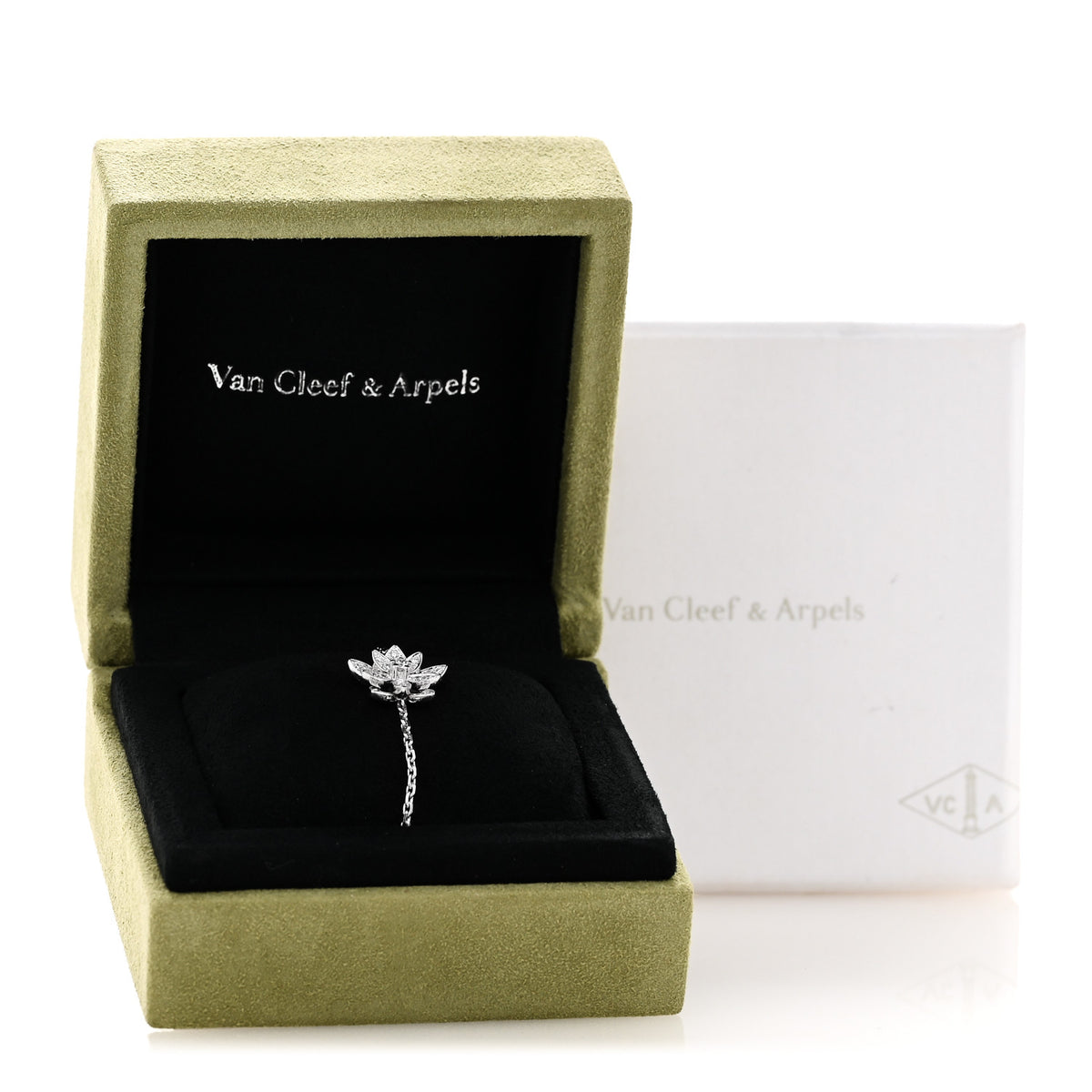 18K White Gold Diamond Mini Lotus Openwork Bracelet
