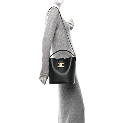 Celine Smooth Calfskin Triomphe Medium Louise Bag Black 2 of 10