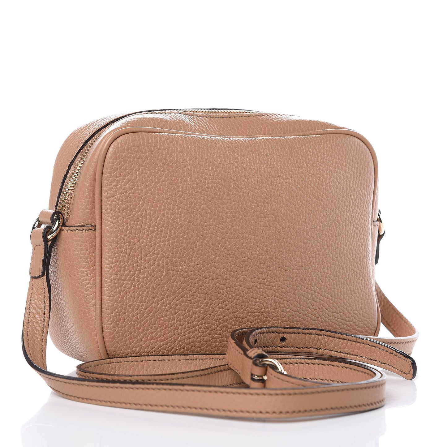 Pebbled Calfskin Small Soho Disco Bag Rose Beige
