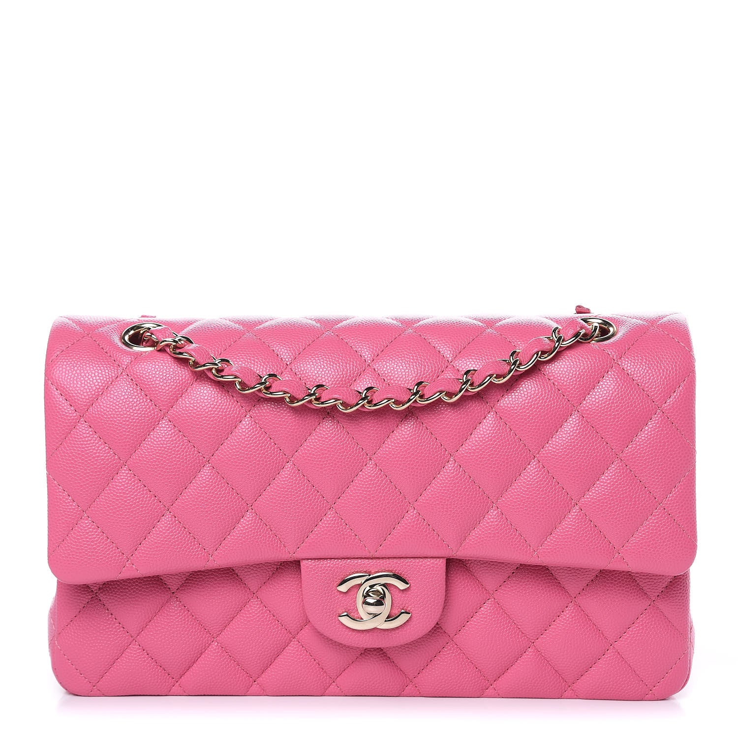 Chanel Caviar Quilted Medium Double Flap Pink 1 of 11