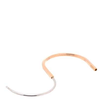 Tiffany 18K Rose White Gold Lock Narrow Bangle Bracelet 6 of 7