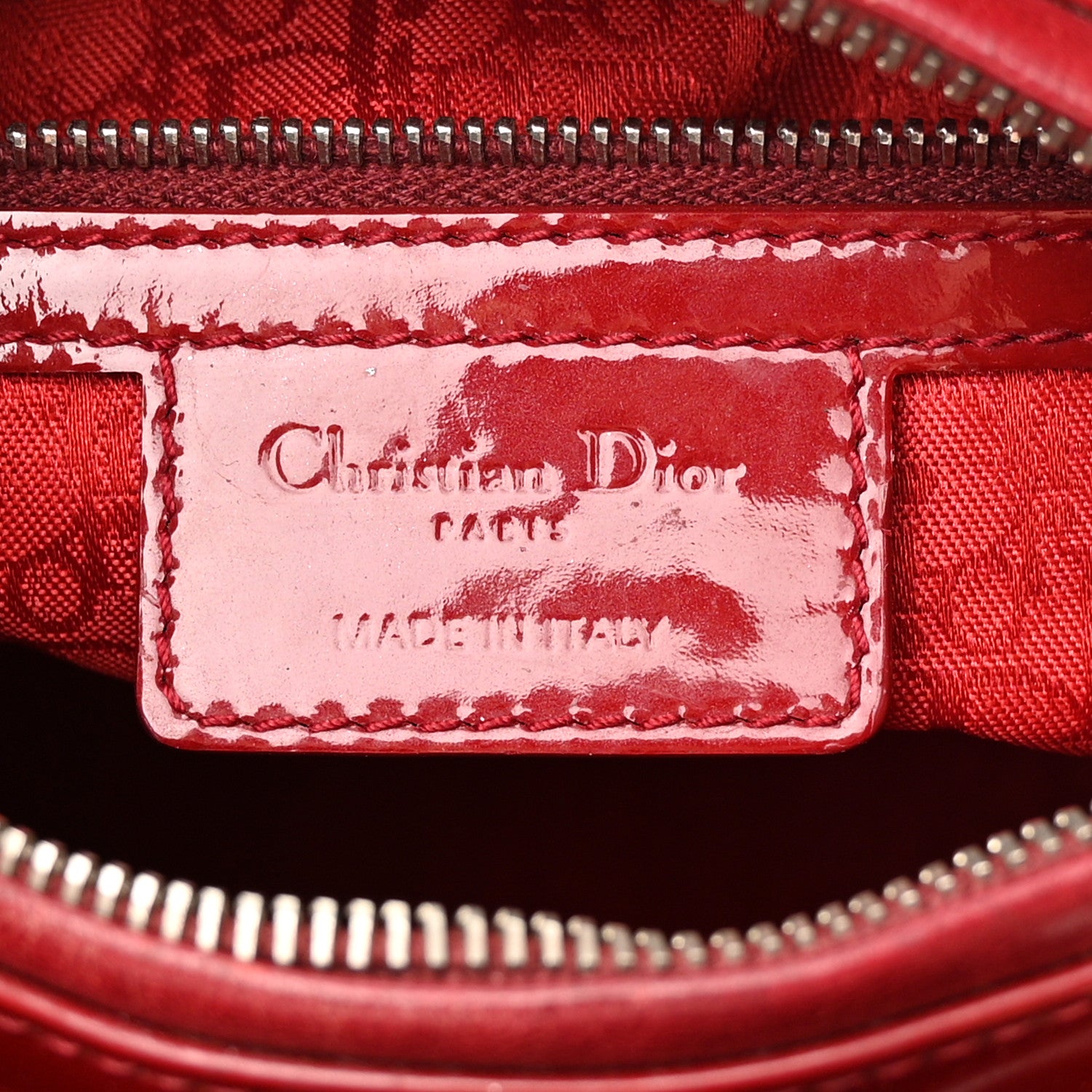 Christian Dior Patent Cannage Medium Lady Dior Red 6 of 14