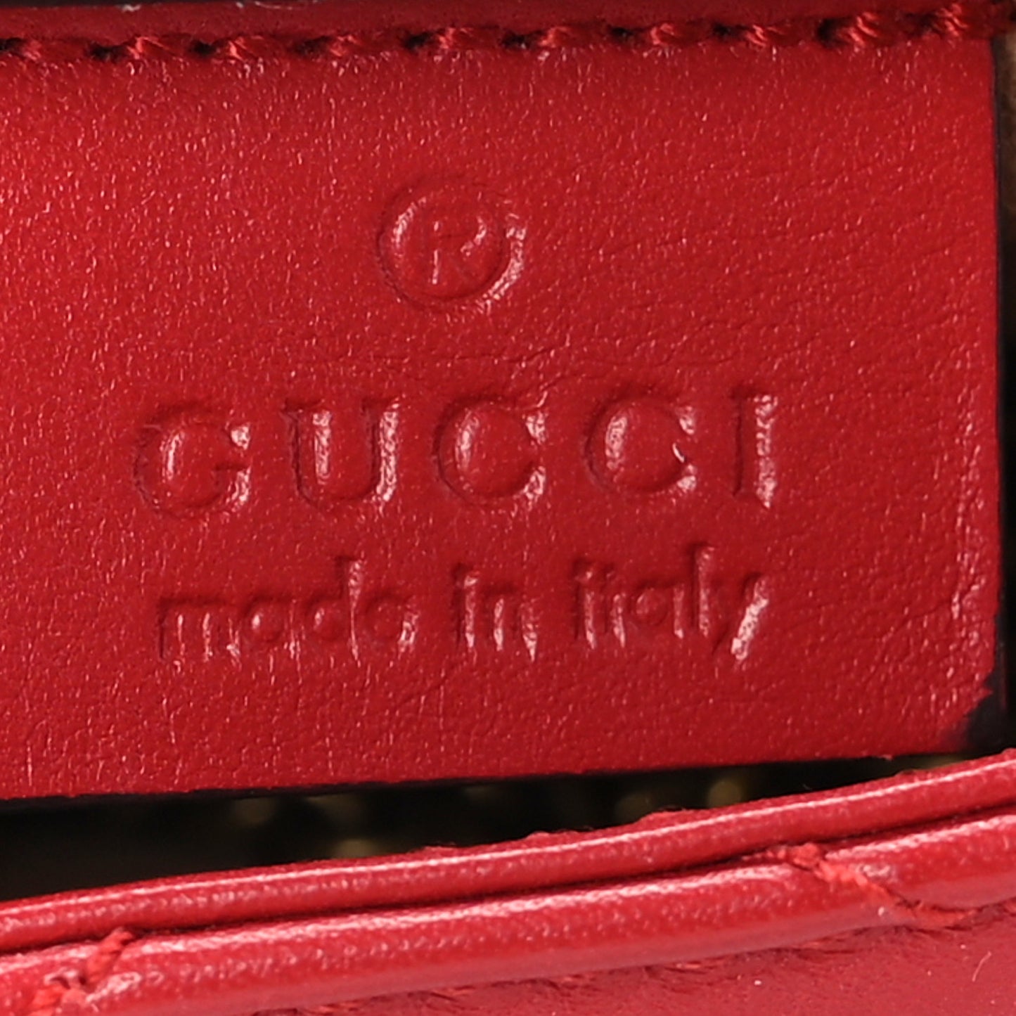 Calfskin Matelasse Super Mini GG Marmont Shoulder Bag Hibiscus Red