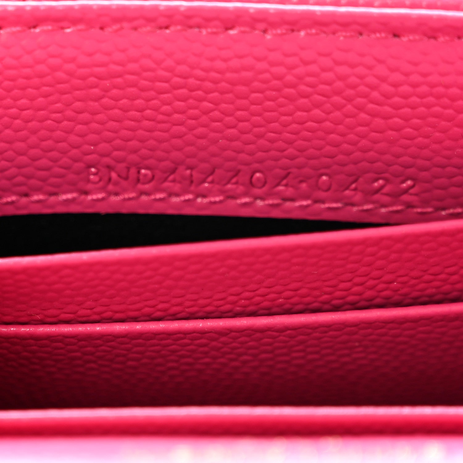 Saint Laurent Grain De Poudre Matelasse Chevron Small Monogram Envelope Wallet Bubblegum 7 of 14