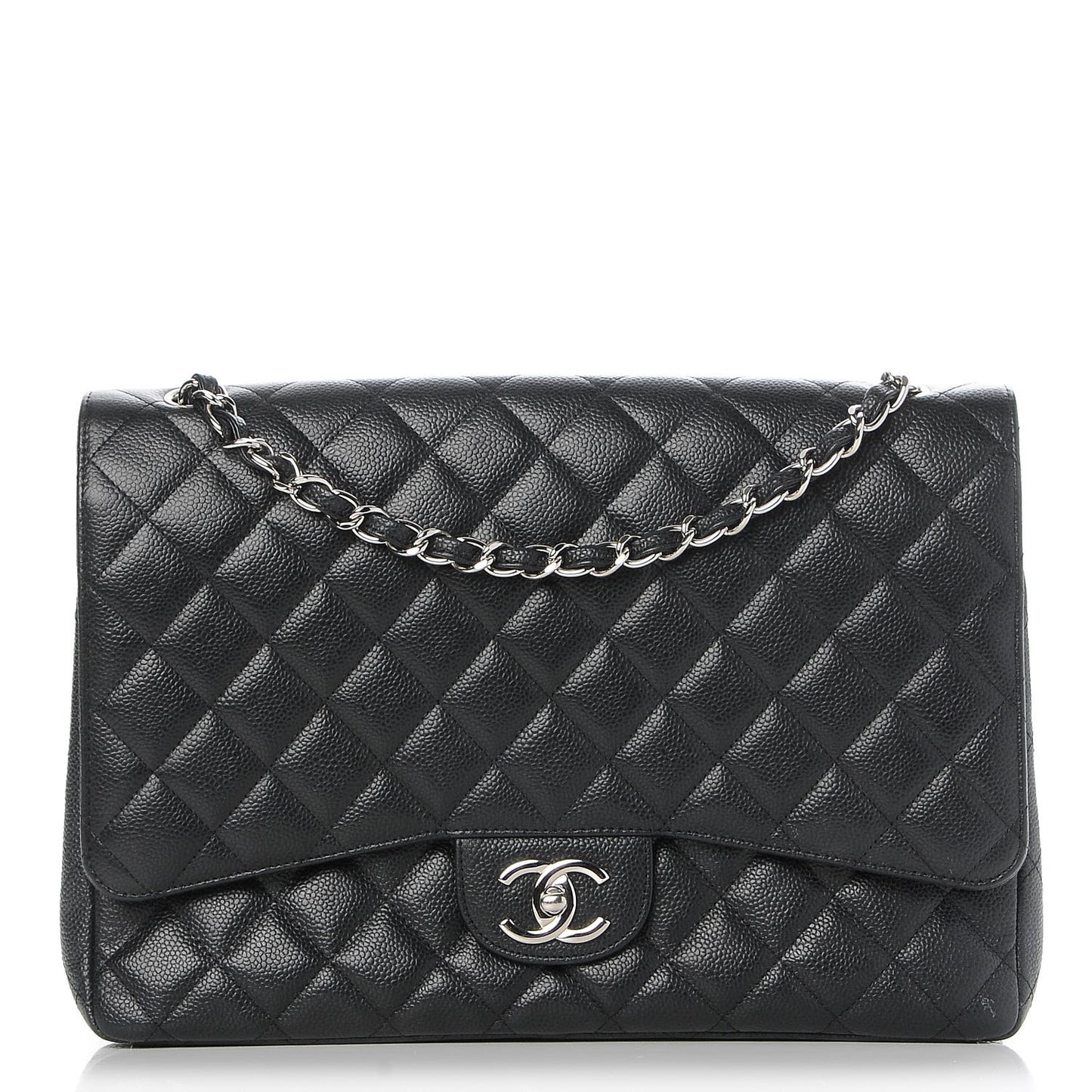 Caviar Quilted Maxi Double Flap Black