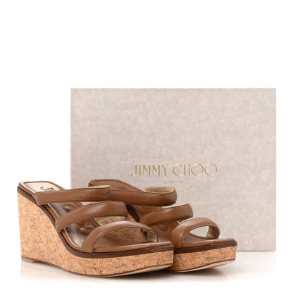 Jimmy Choo Calfskin Cork Athenia 110 Wedge Sandals 40 Cuoio 9 of 9