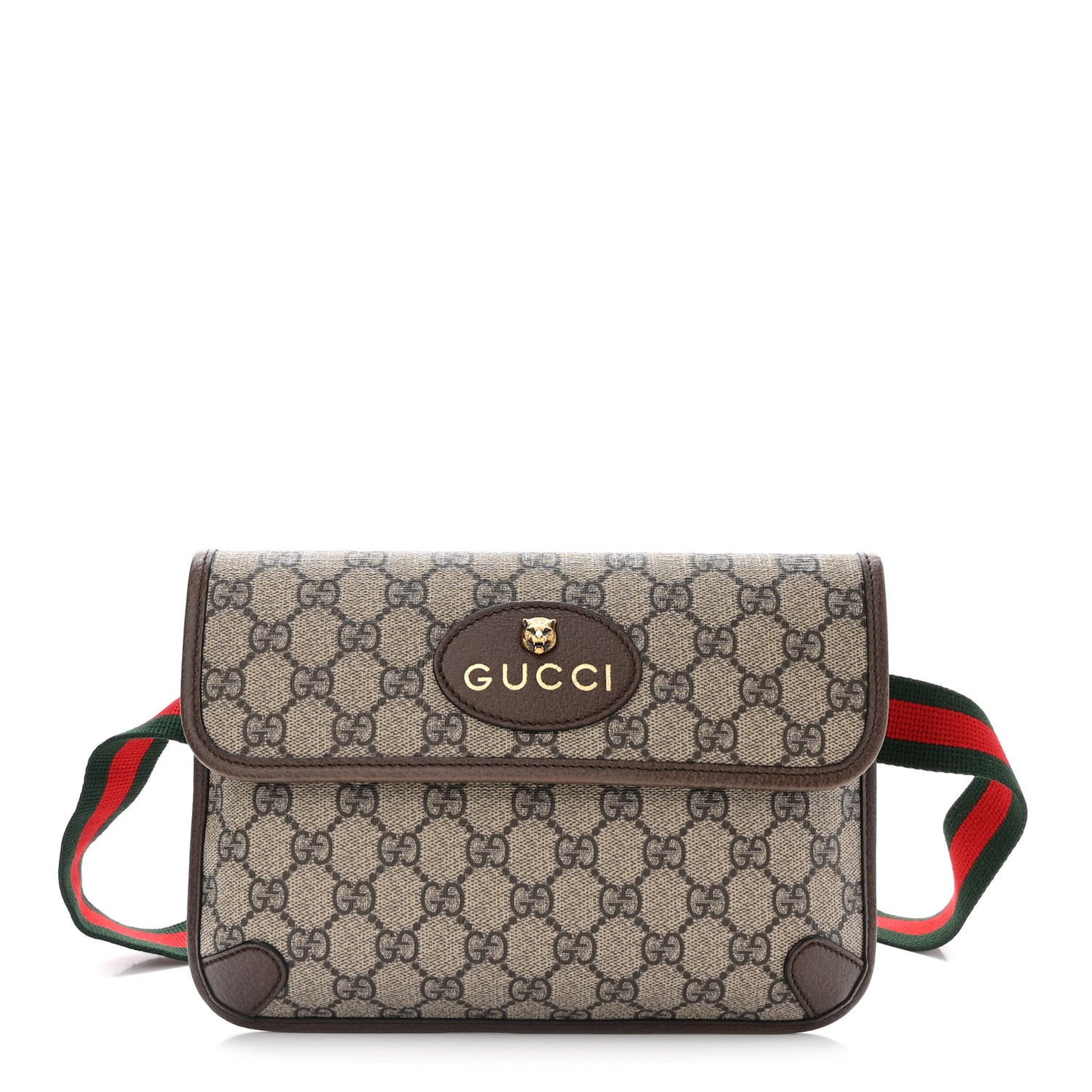 GG Supreme Monogram Neo Vintage Web Belt Bag Brown