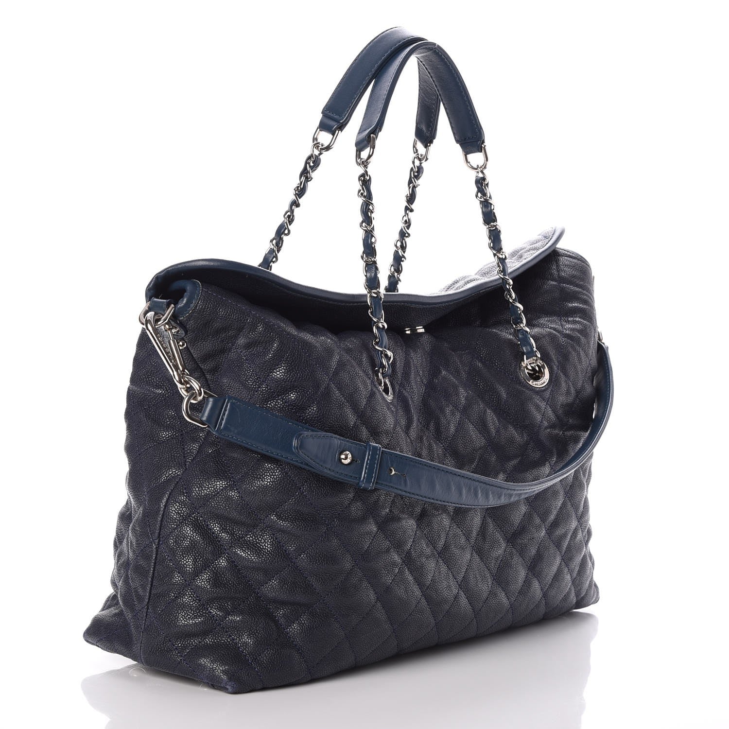 Chanel Caviar Quilted French Riviera Hobo Blue 4 of 8