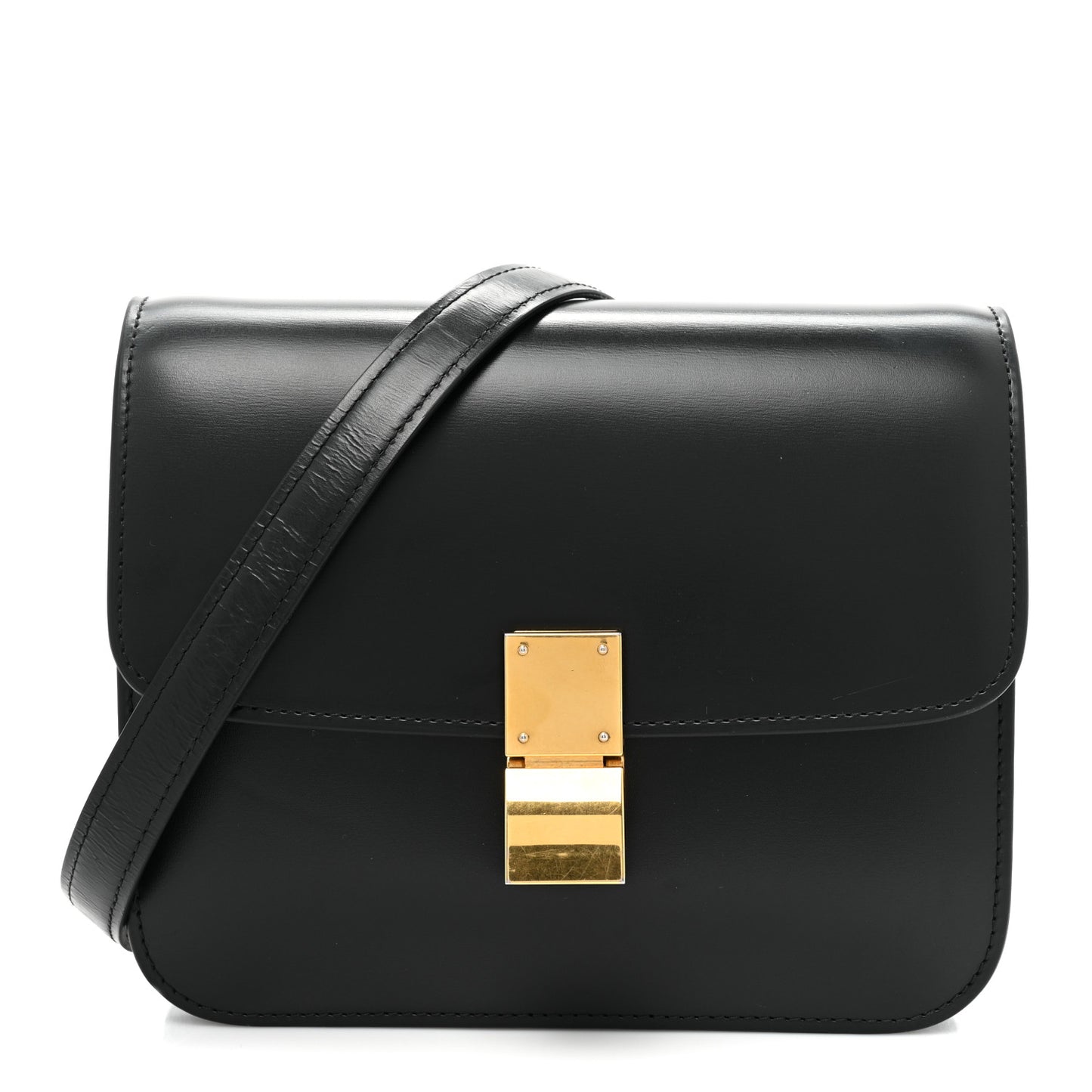 Box Calfskin Teen Classic Box Flap Bag Black