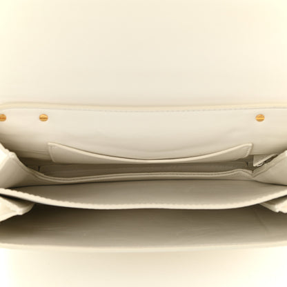 Bottega Veneta Calfskin Mount Envelope Bag White 5 of 7