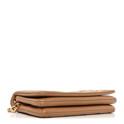 Louis Vuitton Lambskin Embossed Monogram Pochette Coussin Camel 4 of 10