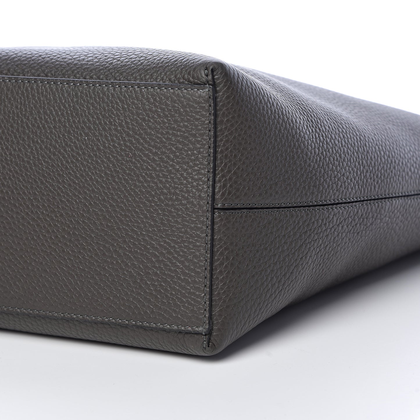 Grained Calfskin Rockstud Shoulder Tote Graphite