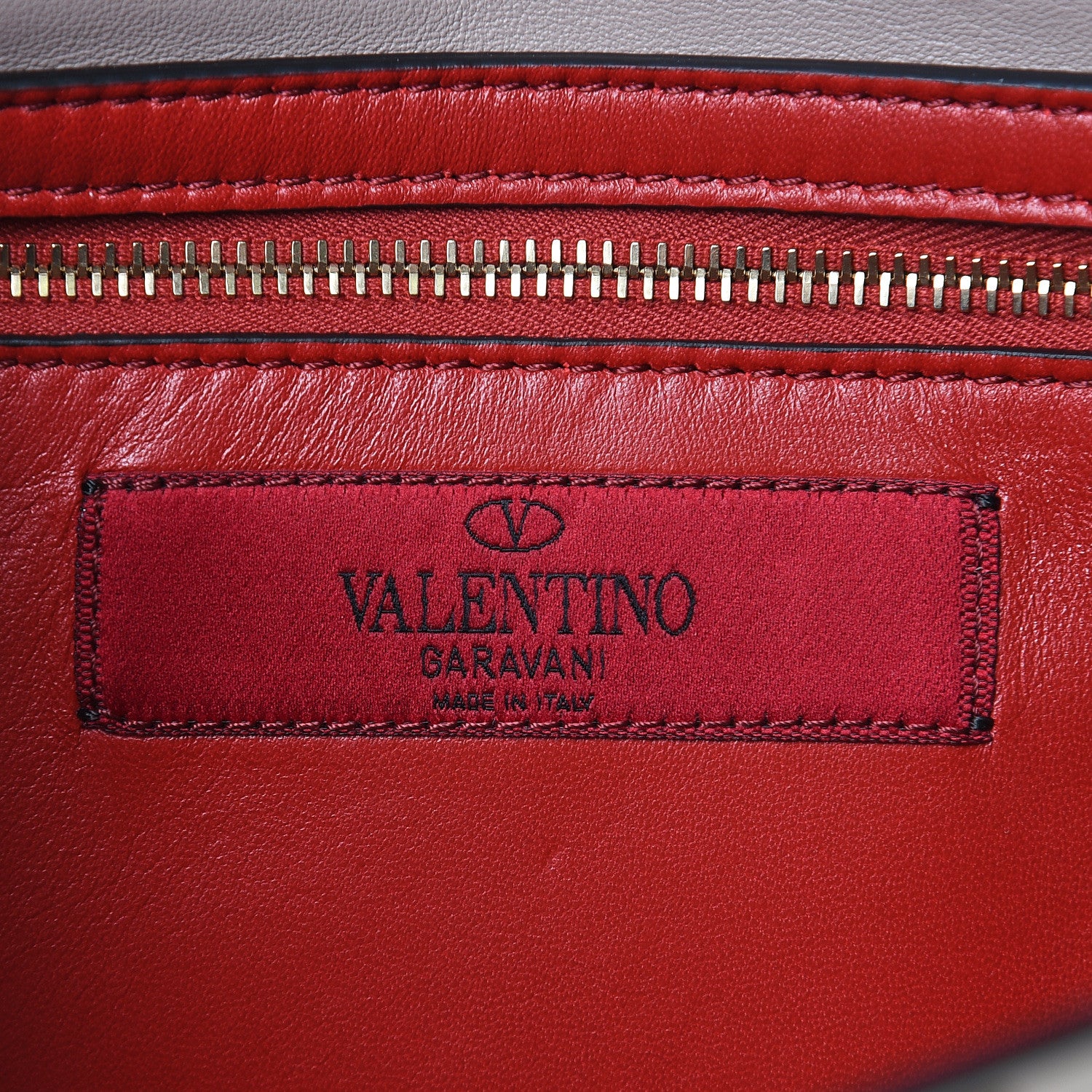 Valentino Garavani Lambskin Rockstud Spike Wallet on Chain Sand 6 of 9