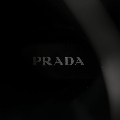Prada Spazzolato Rois Re-Nylon Metal Triangle Logo Monolith Pouch Pocket 55mm Tall Combat Boots 39 Black 7 of 8