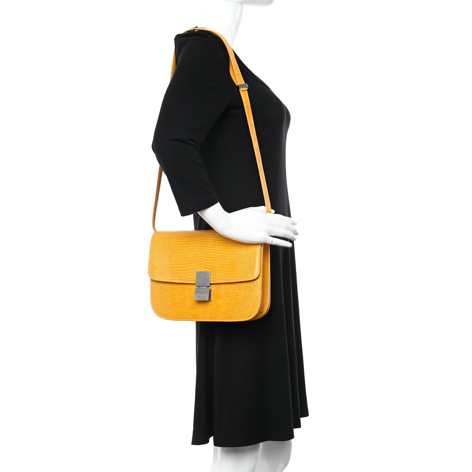 Celine Lizard Medium Classic Box Flap Bag Imperial 2 of 14