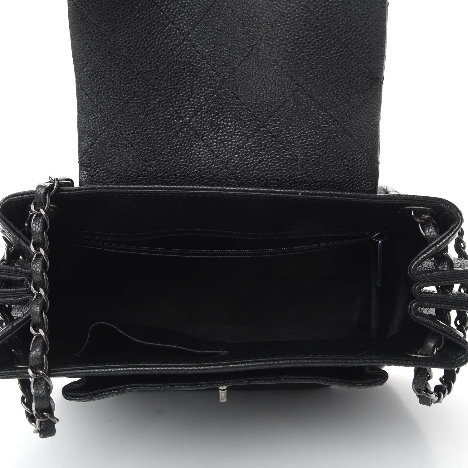 Chanel Caviar Quilted CC Accordion Shopping Bag Black 5 of 9