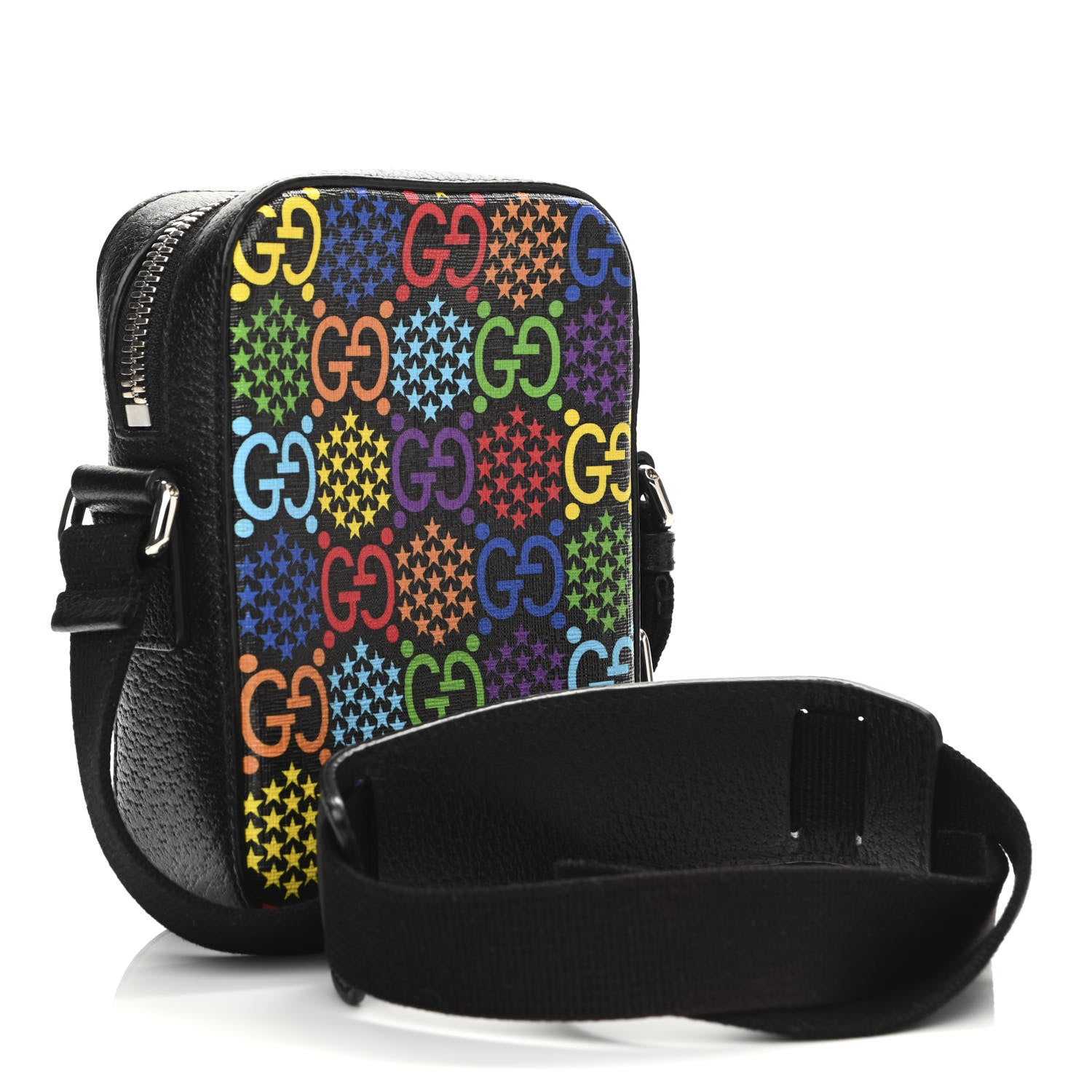 Gucci GG Supreme Monogram Psychedelic Messenger Bag Black 3 of 11
