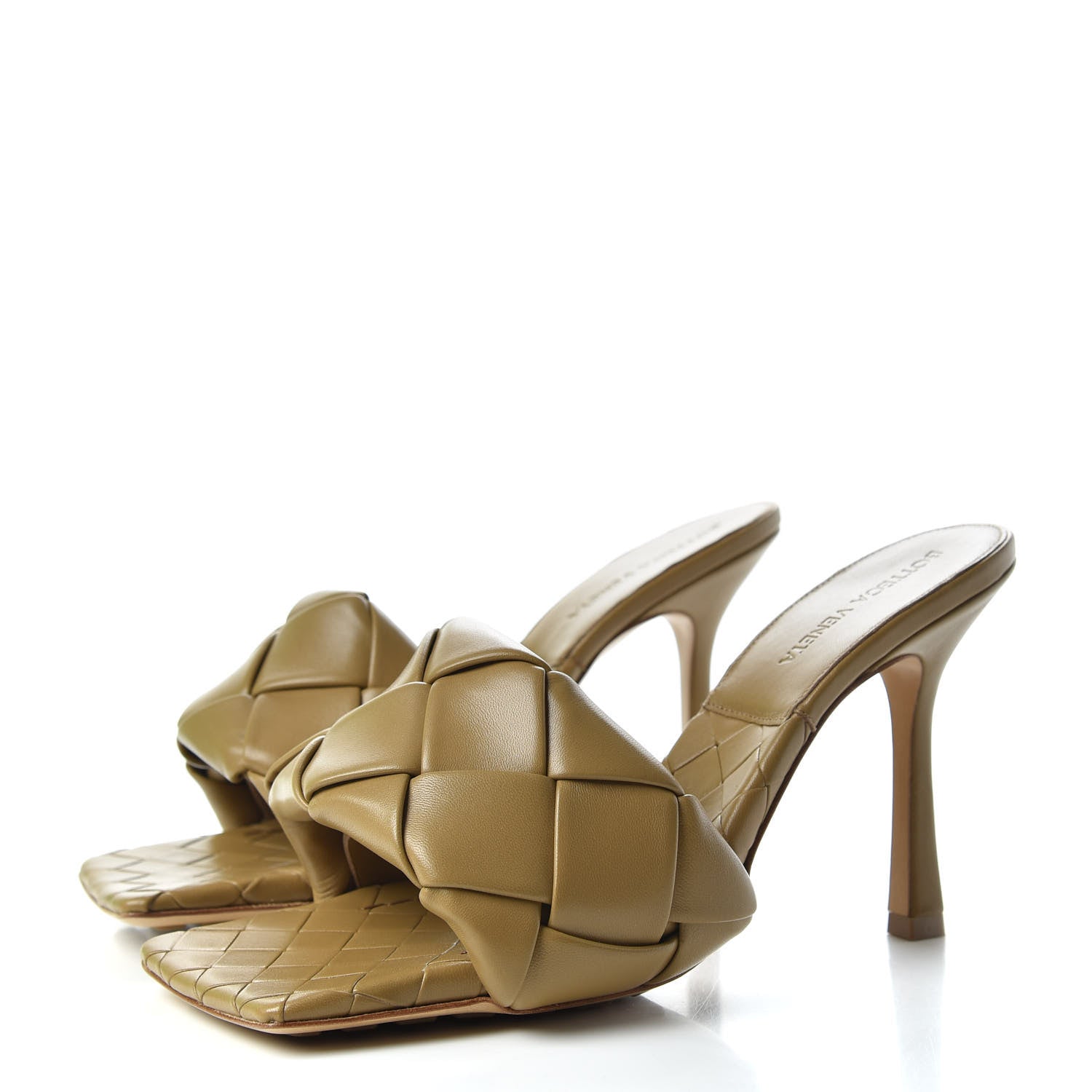 Bottega Veneta Nappa Maxi Intrecciato Lido 90mm Mule Sandals 38 Fudge 3 of 10