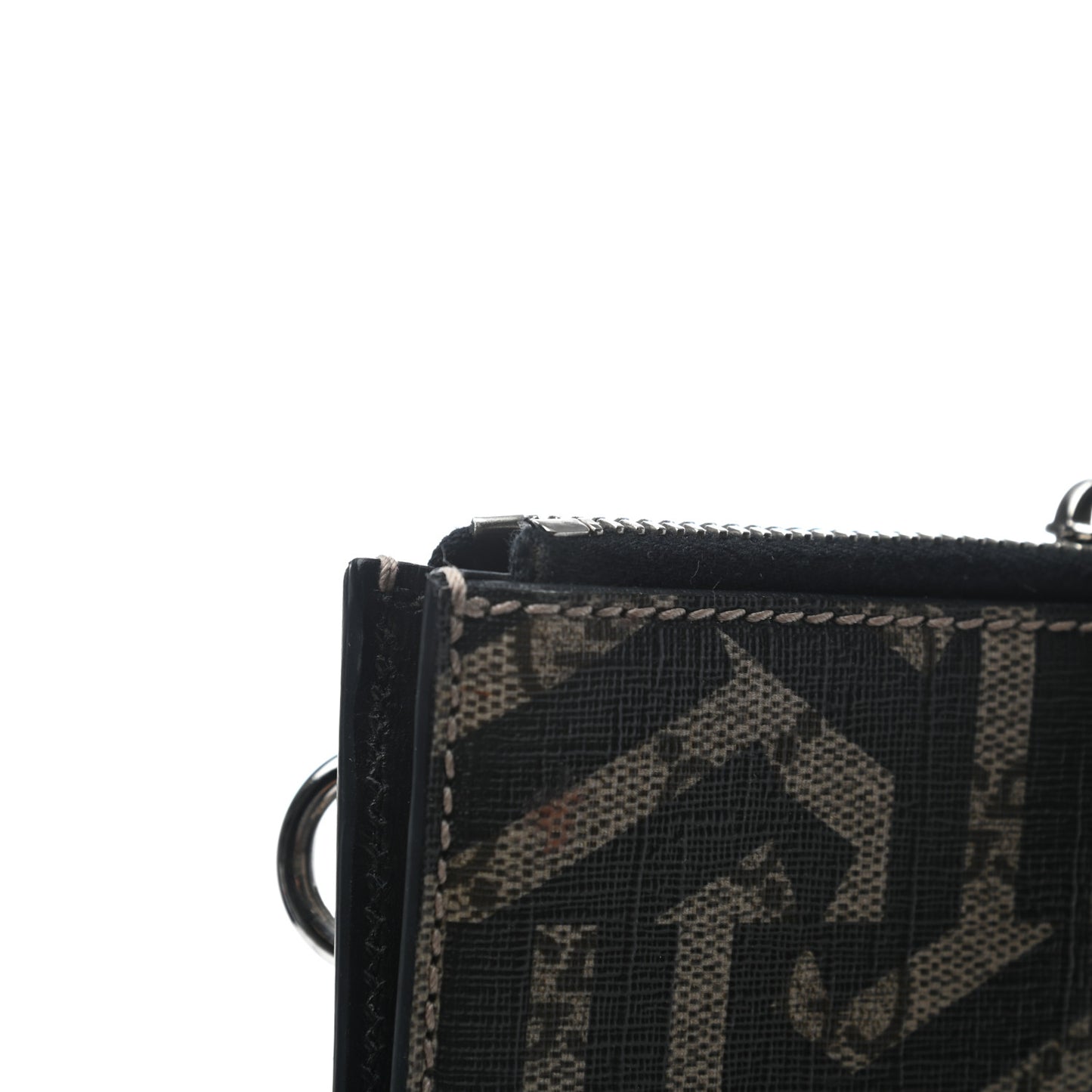 GG Supreme Monogram Caleido Web Medium Documents Holder Beige Black