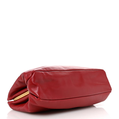 Celine Calfskin Pleated French Lock Clutch Red 4 of 7