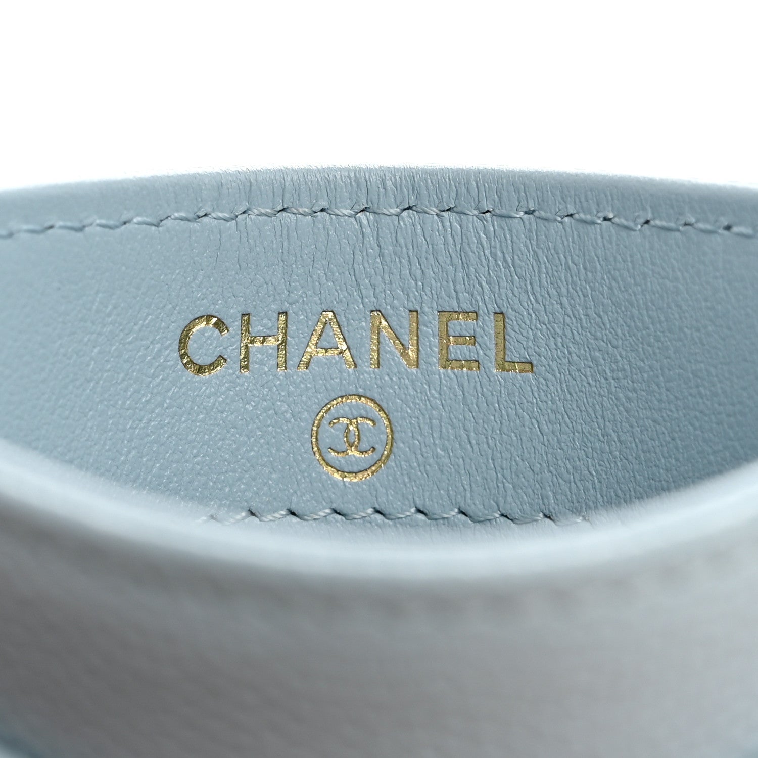 Chanel Caviar Quilted Card Holder Light Blue 6 of 12