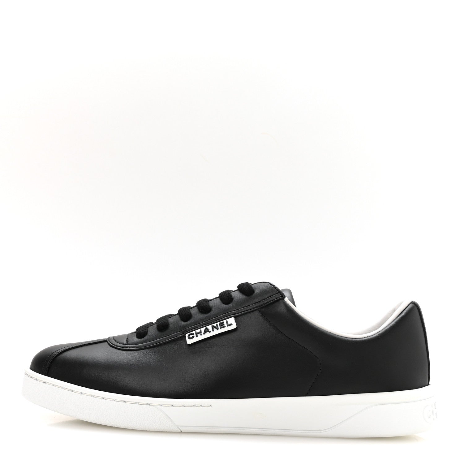 Chanel Calfskin CC Womens Sneakers 40 Black 1 of 8