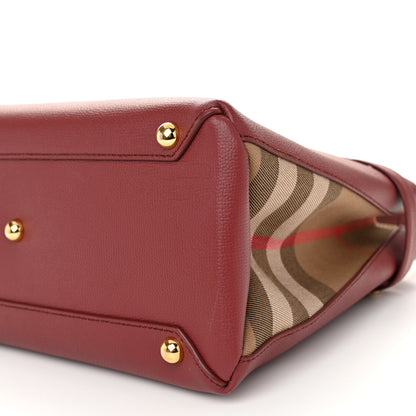 Burberry Grainy Calfskin House Check Medium Banner Tote Mahogany Red 10 of 10