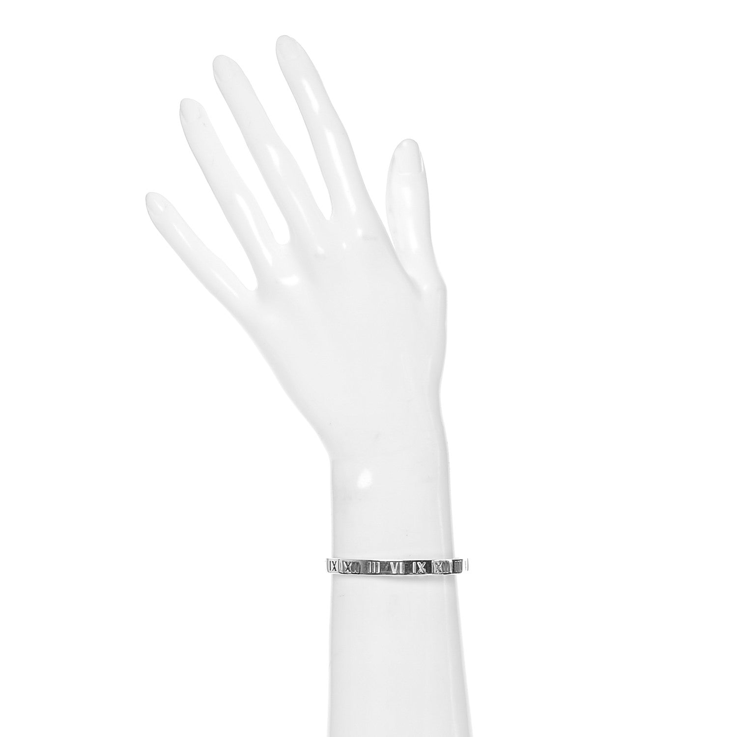 Tiffany Sterling Silver Atlas Pierced Hinged Bangle Bracelet 2 of 5