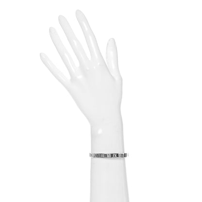 Tiffany Sterling Silver Atlas Pierced Hinged Bangle Bracelet 2 of 5