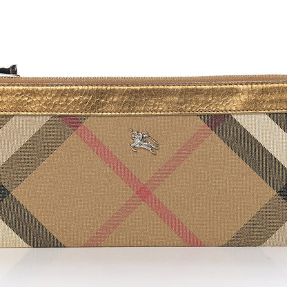 Burberry Shimmer Check Zip Pouch Gold 7 of 7
