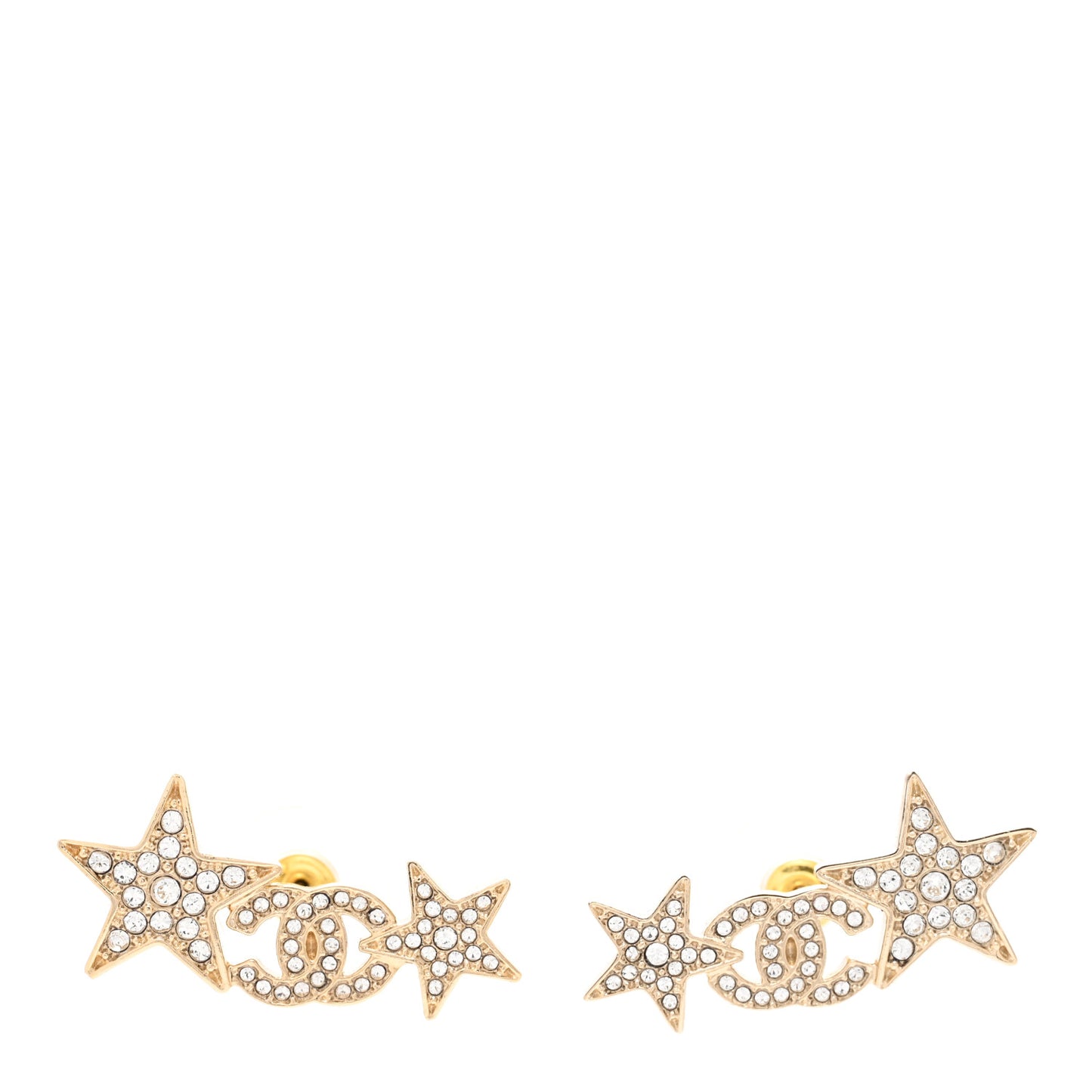 Crystal Star CC Earrings Gold