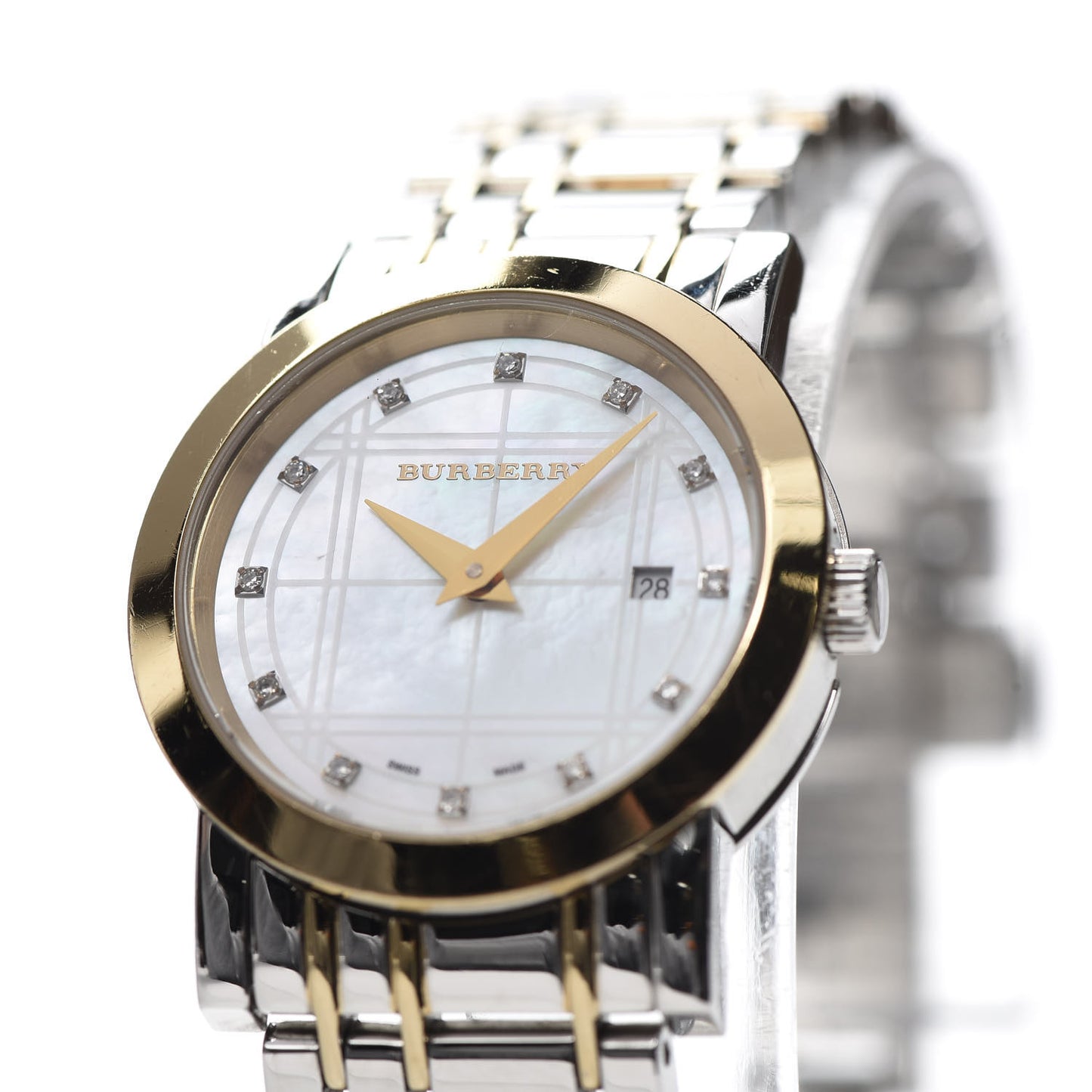 Stainless Steel Diamond Mother of Pearl 28mm Quartz Watch BU1375